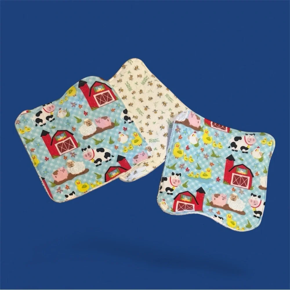 NWT Adorable handmade reusable baby/toddler washcloths.